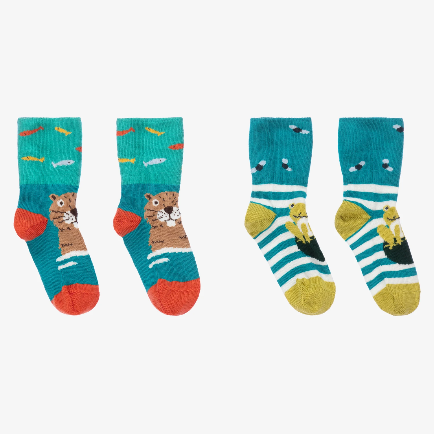 Frugi Blue Cotton Socks (2 Pack) 3 Frugi Blue Cotton Socks (2 Pack) - Image 3