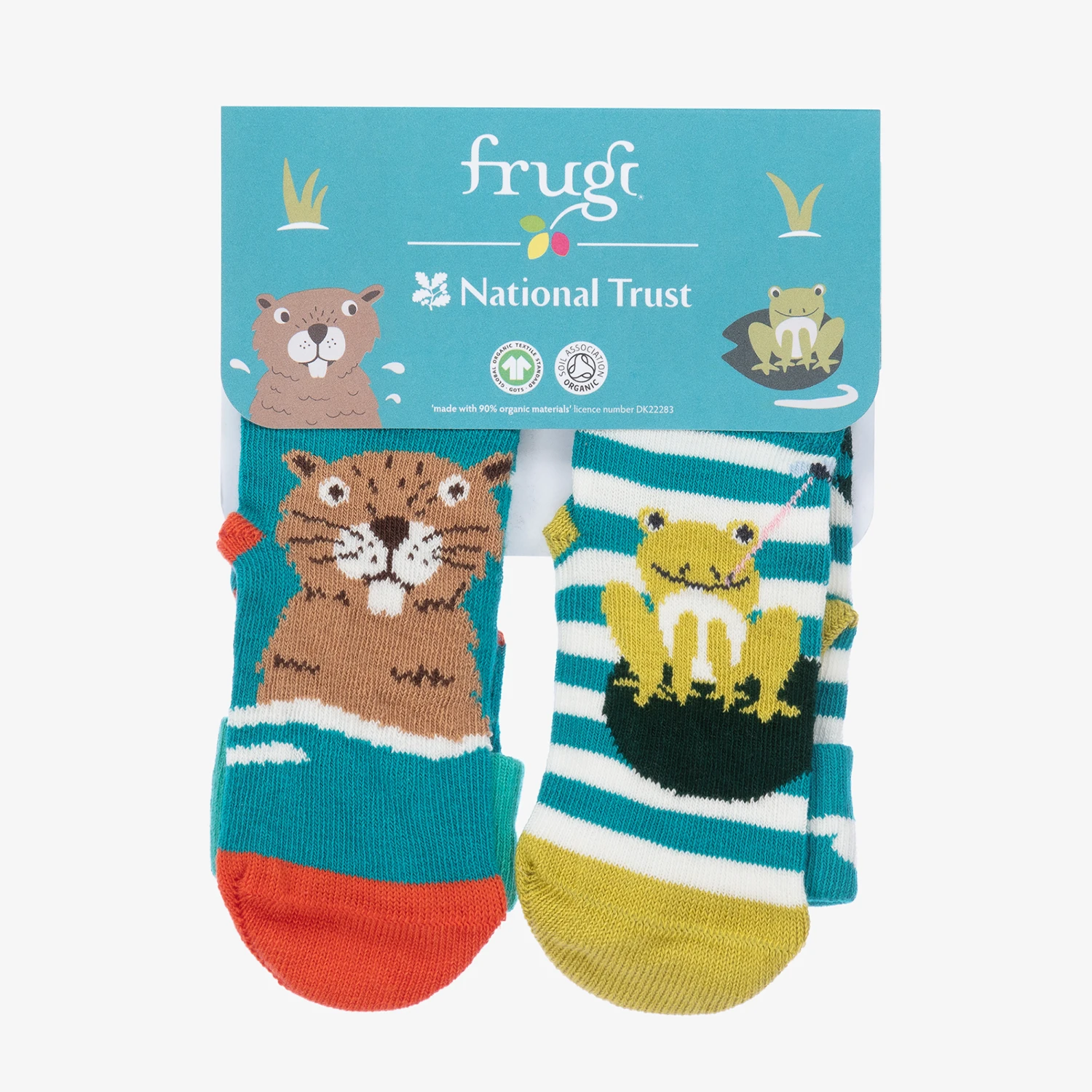 Frugi Blue Cotton Socks (2 Pack) 2 Frugi Blue Cotton Socks (2 Pack) - Image 2