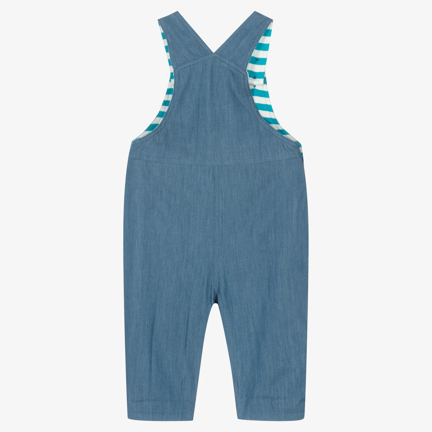 Frugi Blue Organic Cotton Bus Dungarees 2 Frugi Blue Organic Cotton Bus Dungarees - Image 2