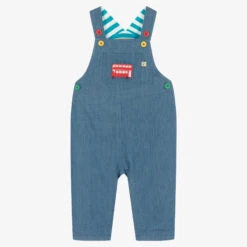 Frugi Blue Organic Cotton Bus Dungarees