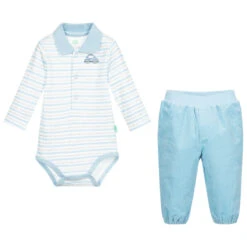 The Little Outfit Sales Store 9 FS Baby Blue Cotton Trouser Set