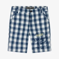 Guess Boys Blue & White Check Shorts