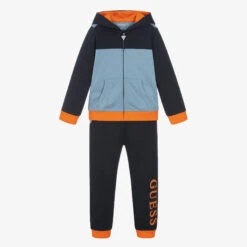 Guess Boys Pale & Navy Blue Logo Tracksuit