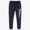 Hackett London Boys Blue Cotton Logo Joggers