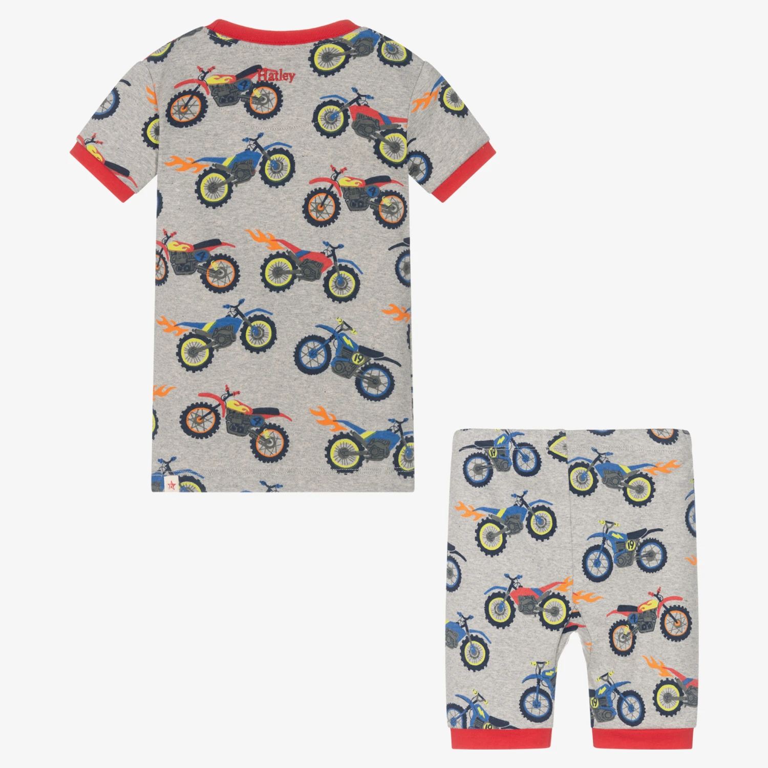 Hatley Boys Grey Cotton Bike Pyjamas 4 Hatley Boys Grey Cotton Bike Pyjamas - Image 4