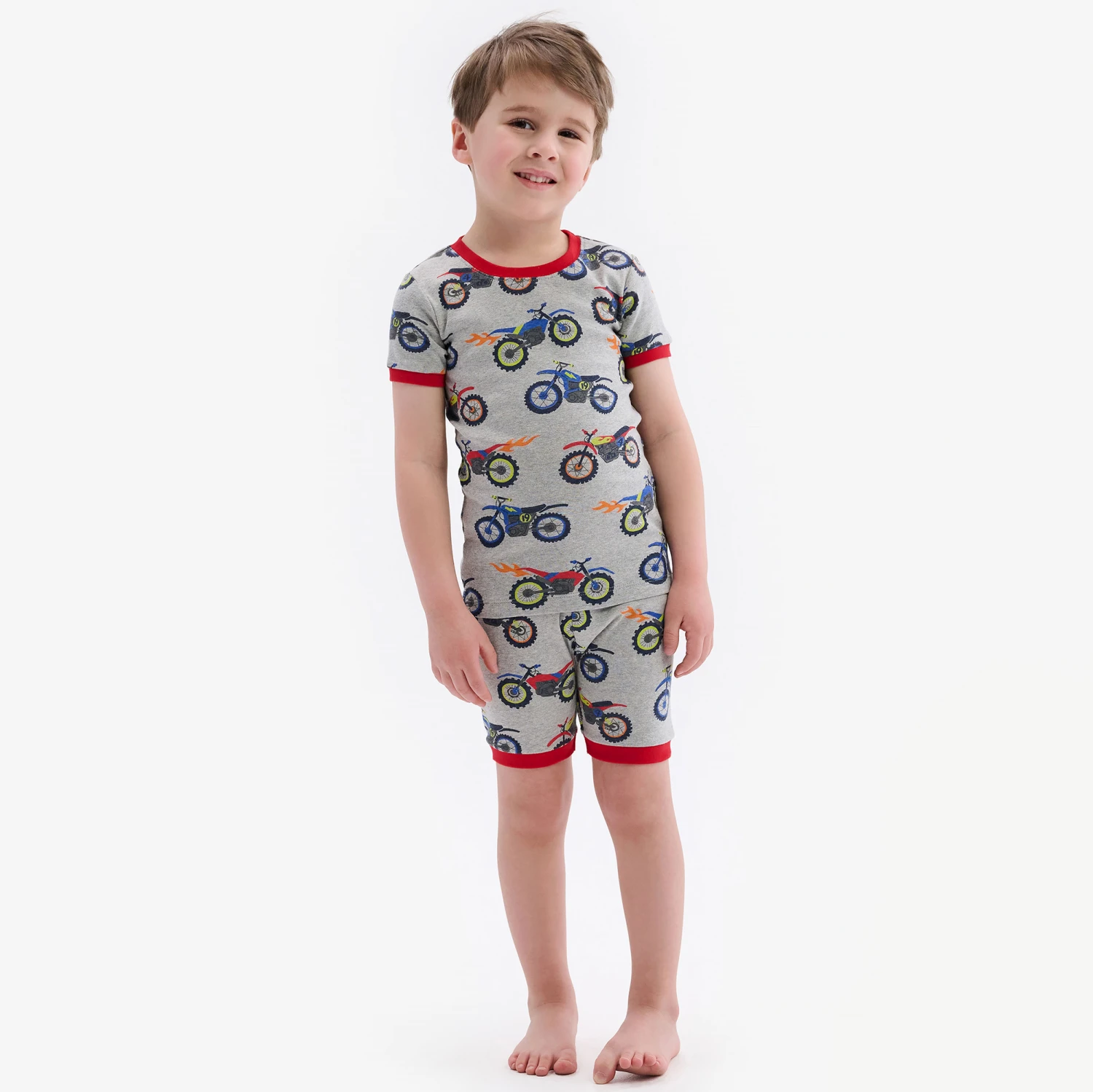 Hatley Boys Grey Cotton Bike Pyjamas 2 Hatley Boys Grey Cotton Bike Pyjamas - Image 2