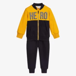 IDO Baby Blue & Yellow Cotton Tracksuit