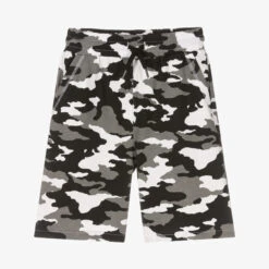 IDO Junior Boys Black Cotton Camouflage Shorts