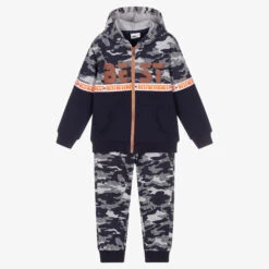 IDO Baby Boys Blue Camoflage Tracksuit