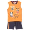 IDO Baby Boys Orange Cotton Shorts Set
