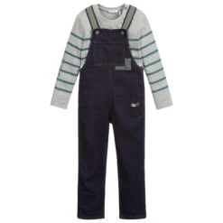 The Little Outfit Sales Store 13 IKKS Blue Denim Dungaree Set
