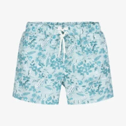 IKKS Boys Aqua Blue Surf Print Swim Shorts