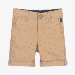 IKKS Boys Beige Cotton Shorts