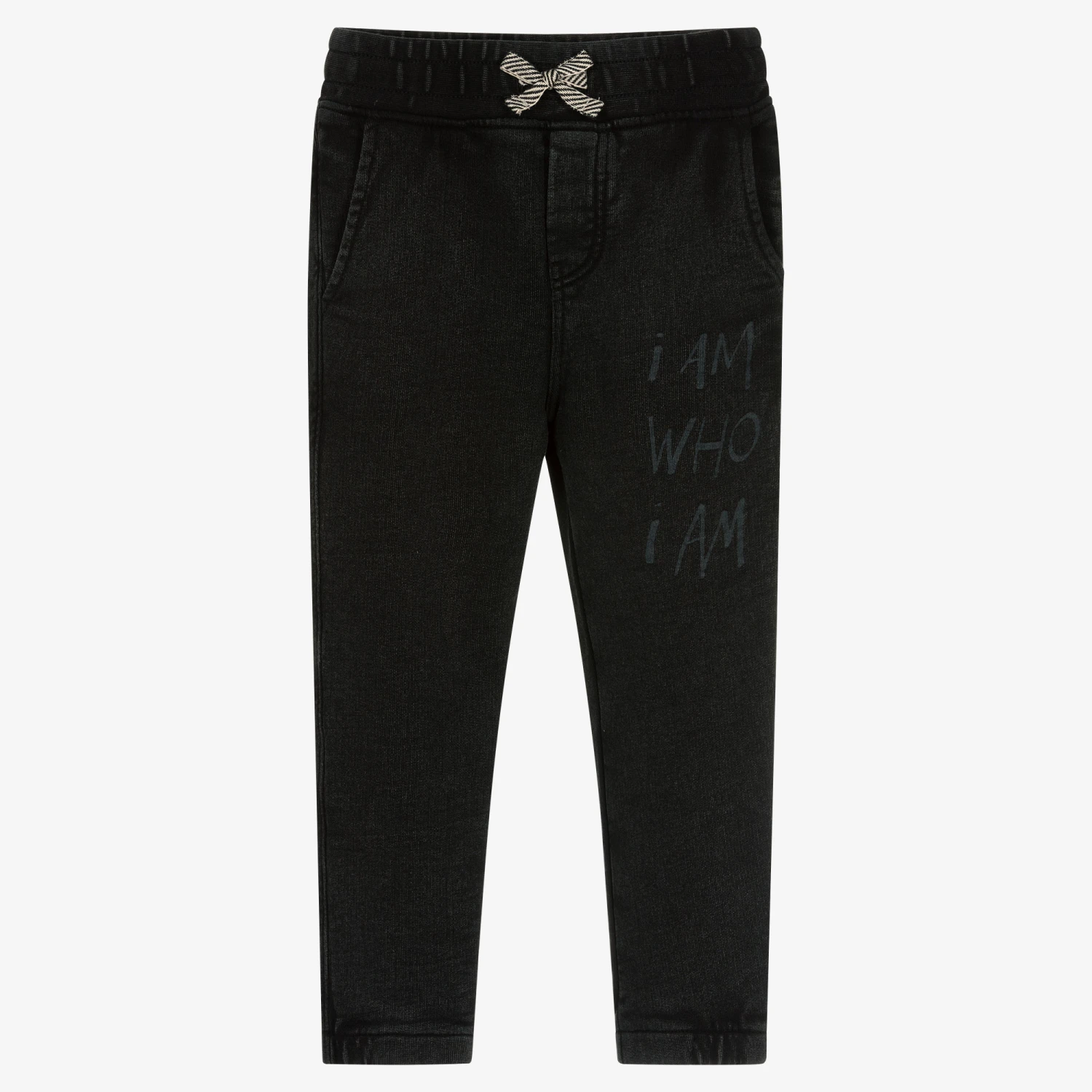 IKKS Boys Black Cotton Joggers 1 IKKS Boys Black Cotton Joggers
