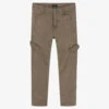 IKKS Brown Cotton Cargo Trousers