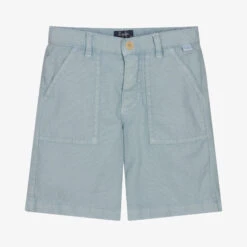 Il Gufo Boys Blue Cotton & Linen Bermuda Shorts