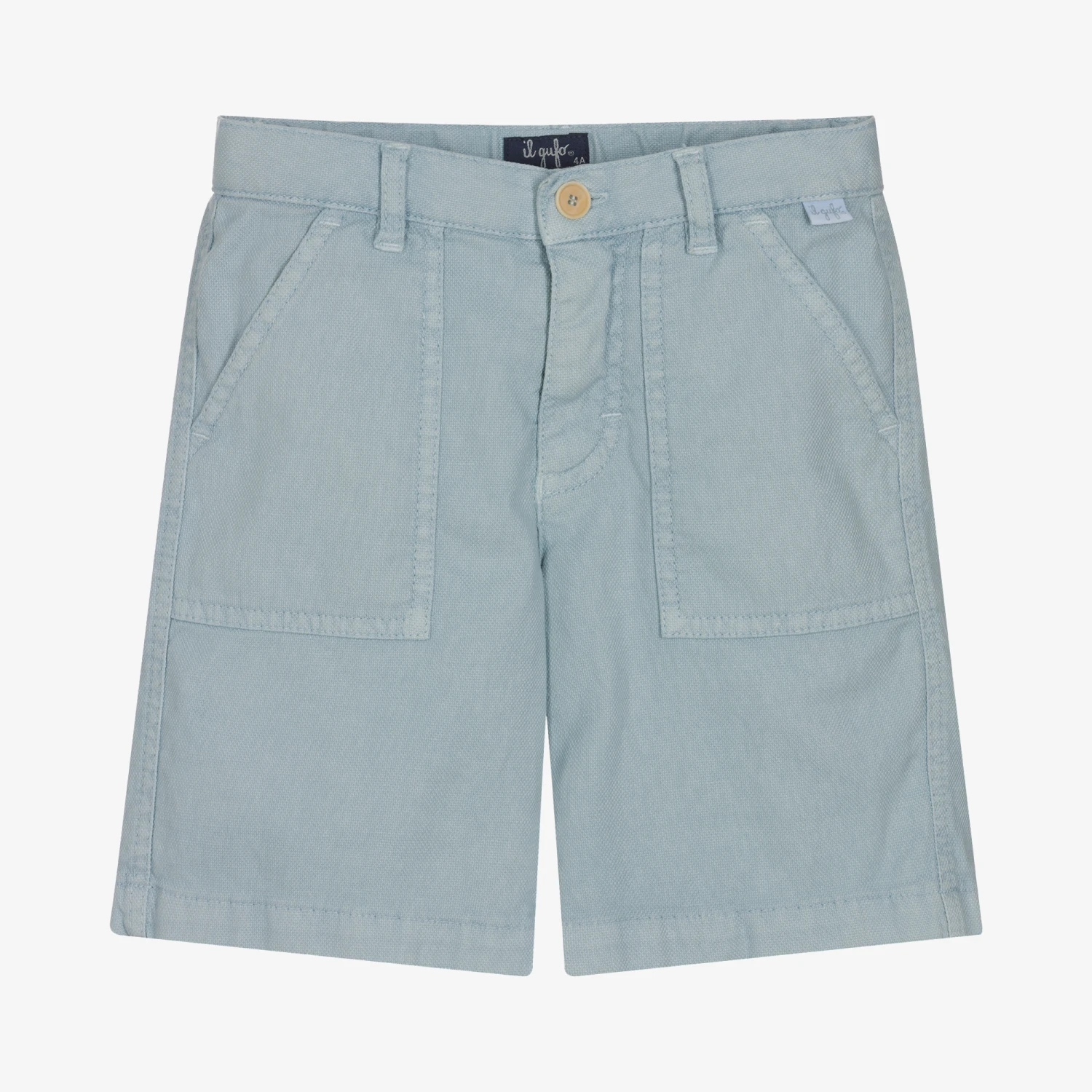 Il Gufo Boys Blue Cotton & Linen Bermuda Shorts 1 Il Gufo Boys Blue Cotton & Linen Bermuda Shorts