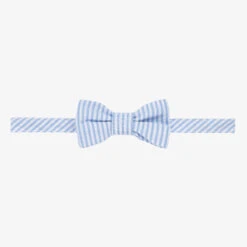 Il Gufo Boys Blue & White Striped Bow Tie