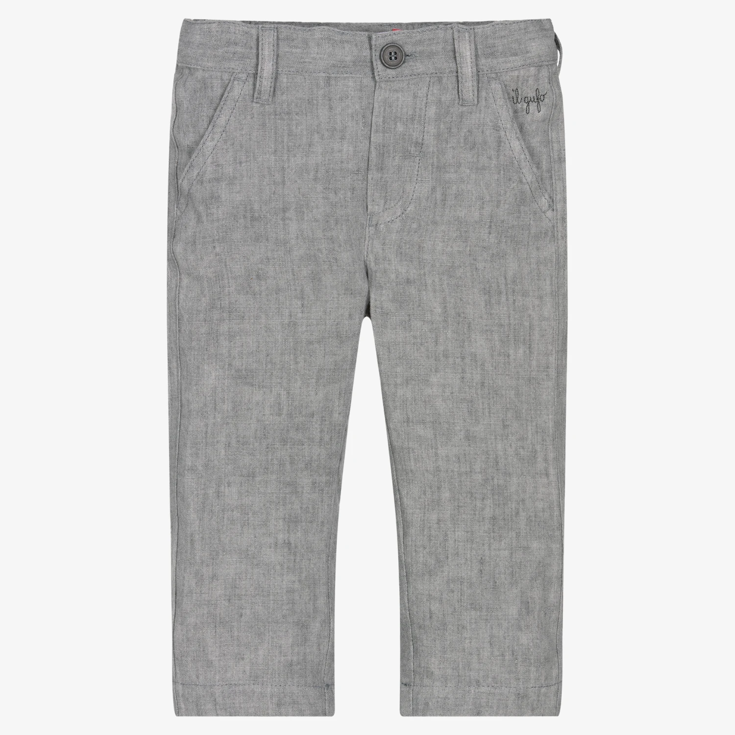 Il Gufo Boys Pale Grey Linen Trousers 1 Il Gufo Boys Pale Grey Linen Trousers