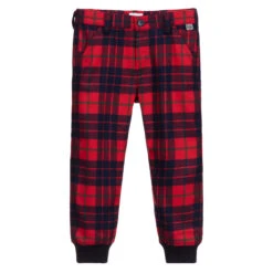 Il Gufo Boys Red Check Trousers