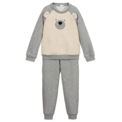 Il Gufo Grey Cotton Teddy Tracksuit