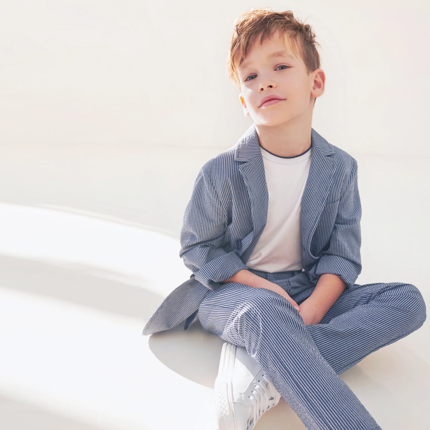 Il Gufo White & Blue Cotton Trousers 2 Il Gufo White & Blue Cotton Trousers - Image 2