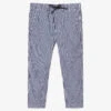 Il Gufo White & Blue Cotton Trousers