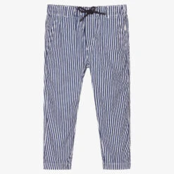 Il Gufo White & Blue Cotton Trousers