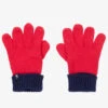 Joules Boys Red Cotton Knit Gloves