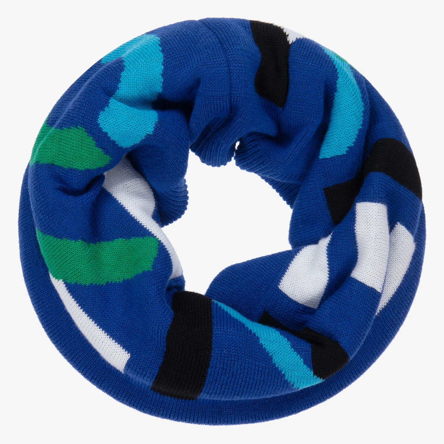 KENZO KIDS Blue Knitted Logo Snood 1 KENZO KIDS Blue Knitted Logo Snood