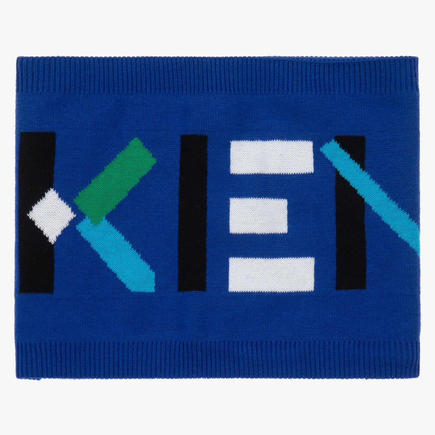 KENZO KIDS Blue Knitted Logo Snood 2 KENZO KIDS Blue Knitted Logo Snood - Image 2
