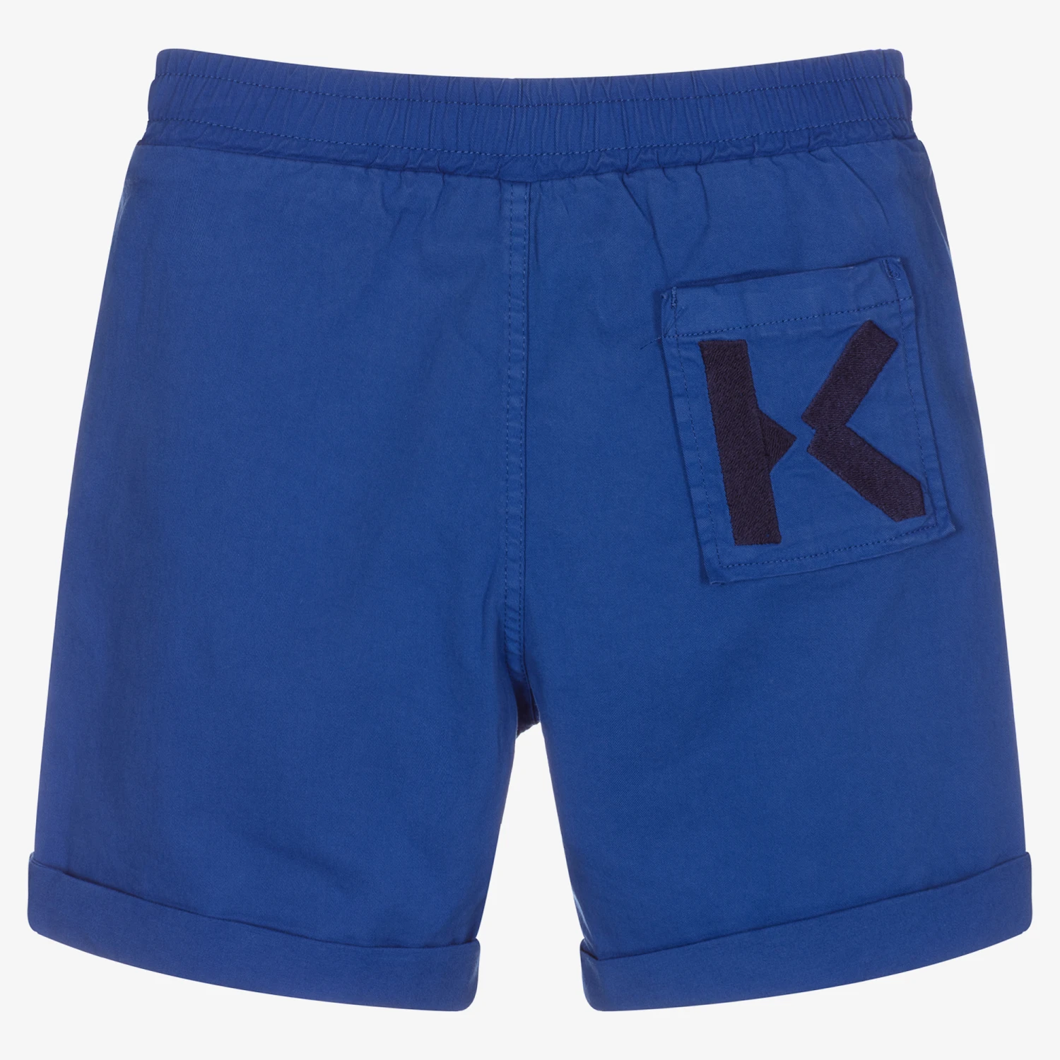 KENZO KIDS Boys Blue Cotton Logo Shorts 2 KENZO KIDS Boys Blue Cotton Logo Shorts - Image 2