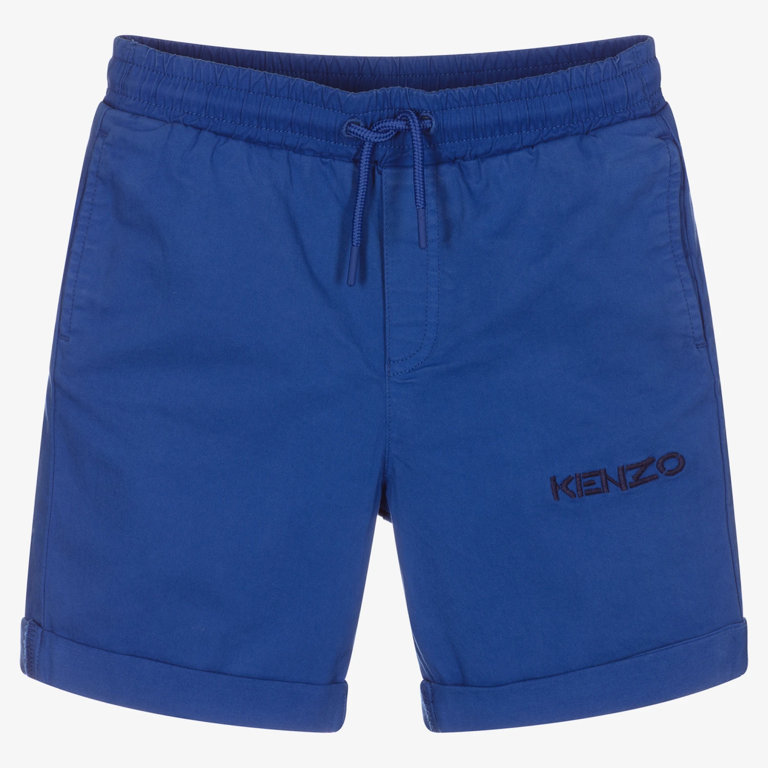 KENZO KIDS Boys Blue Cotton Logo Shorts 1 KENZO KIDS Boys Blue Cotton Logo Shorts