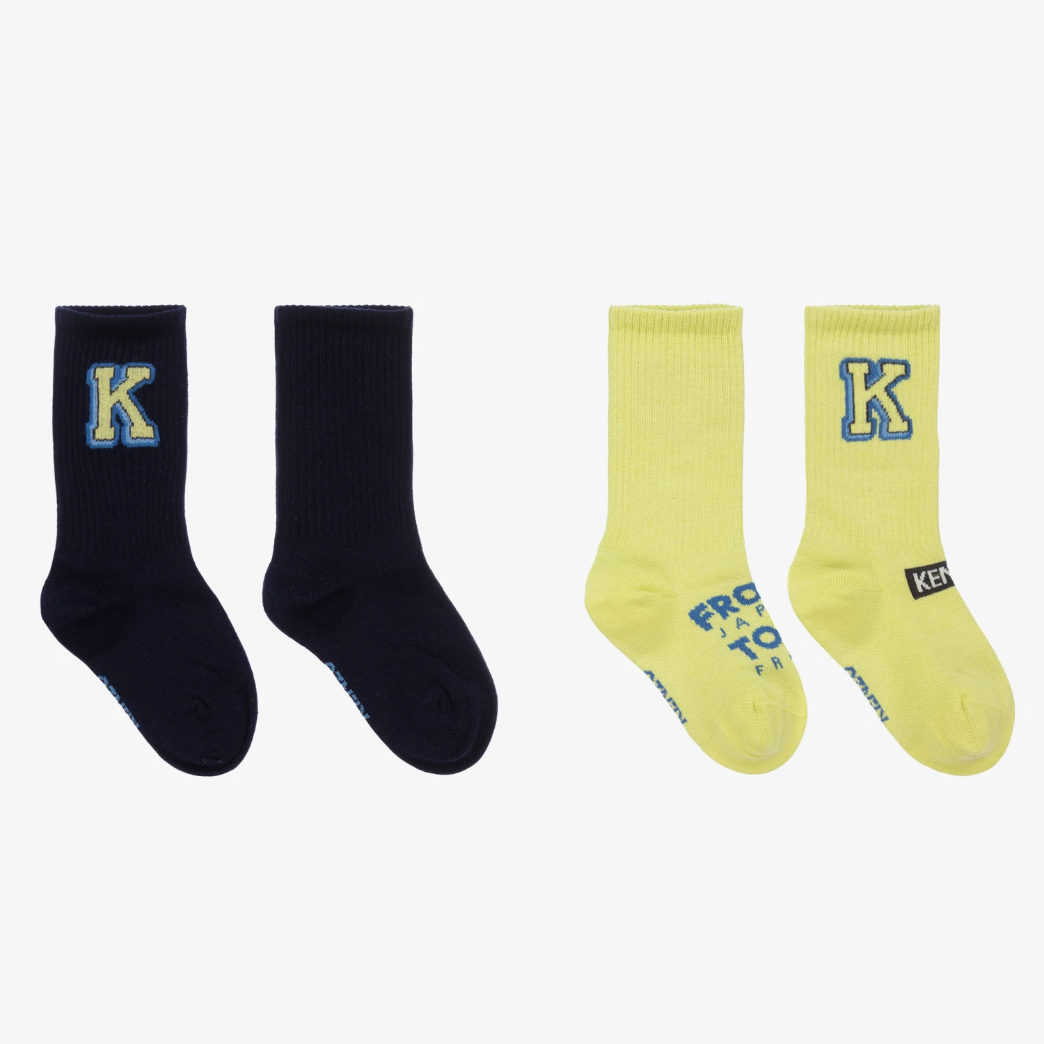 KENZO KIDS Boys Blue & Green Cotton Socks (2 Pack) 1 KENZO KIDS Boys Blue & Green Cotton Socks (2 Pack)