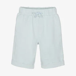 KENZO KIDS Boys Blue Jersey Twill Logo Shorts