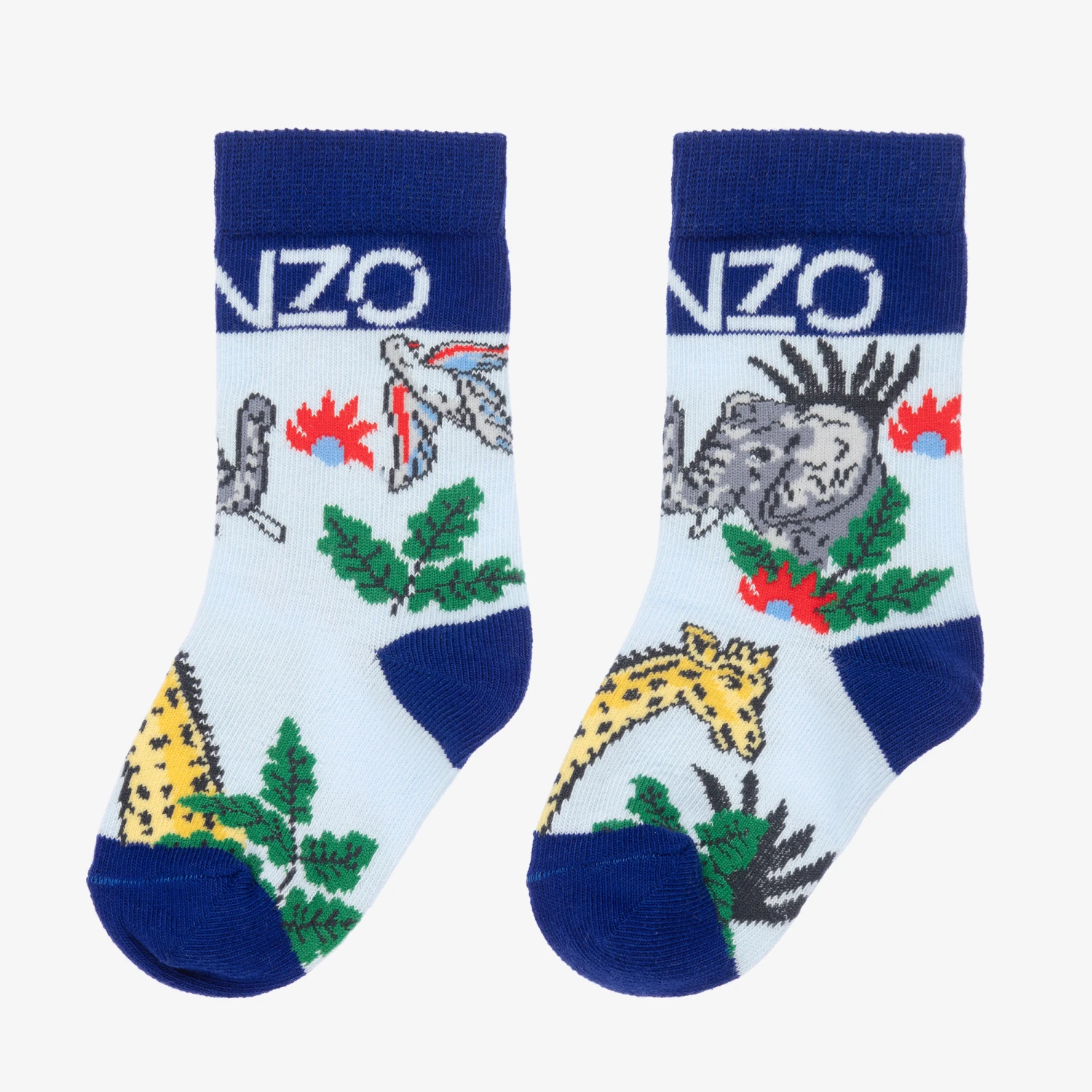 KENZO KIDS Boys Blue Jungle Socks 3 KENZO KIDS Boys Blue Jungle Socks - Image 3