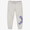 KENZO KIDS Boys Grey Marl X Logo Joggers