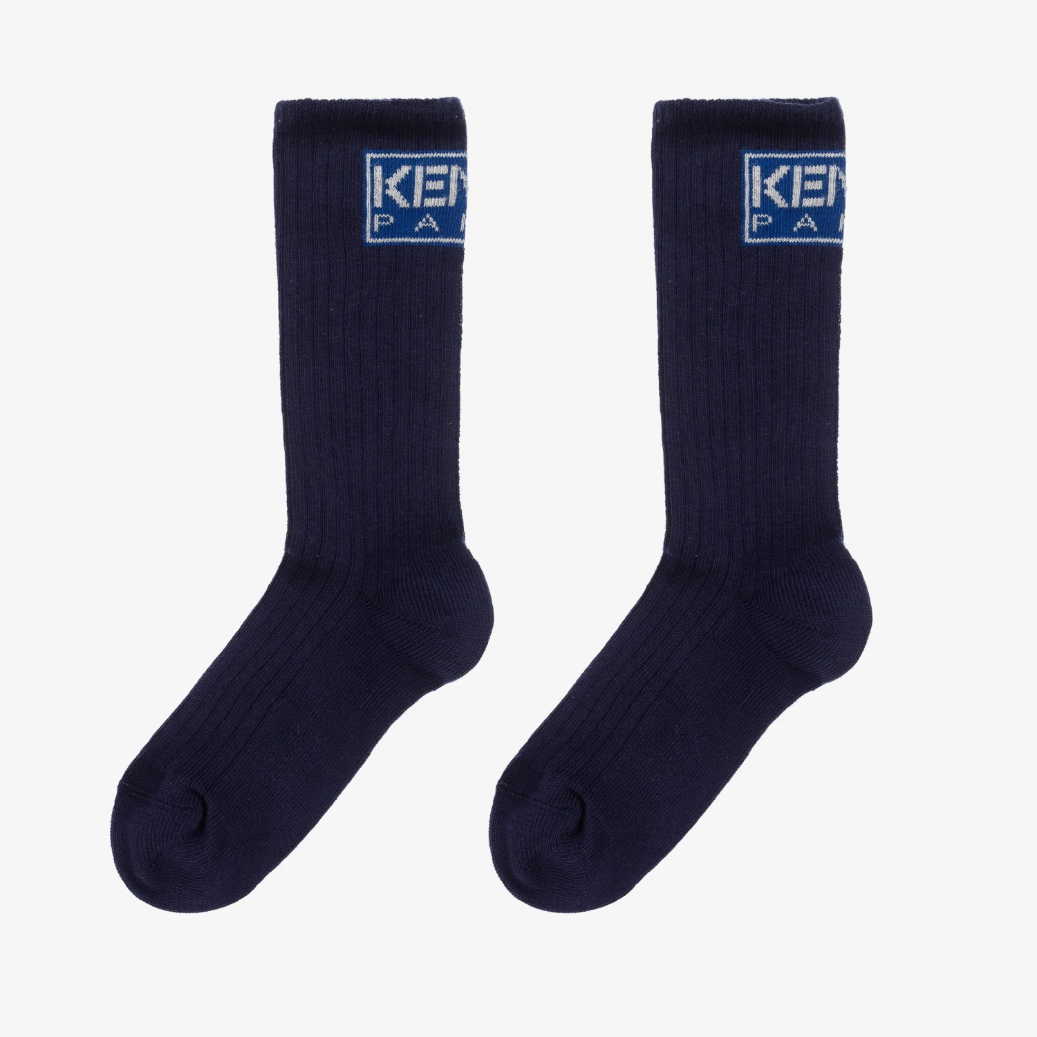 KENZO KIDS Navy Blue Cotton Logo Socks 2 KENZO KIDS Navy Blue Cotton Logo Socks - Image 2