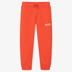KENZO KIDS Orange Cotton Logo Joggers