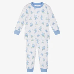 Kissy Kissy White Pima Cotton Robot Pyjamas