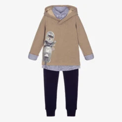 Lapin House Beige & Navy Blue Tracksuit