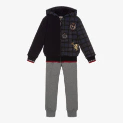 Lapin House Boys Blue Cotton Tracksuit