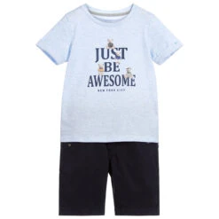Lapin House Boys Blue Shorts Set