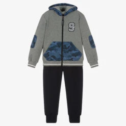 Lapin House Boys Grey & Blue Tracksuit