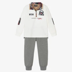 Lapin House Boys Ivory & Grey Tracksuit