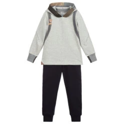 Lapin House Grey & Blue Cotton Tracksuit