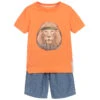 Lapin House Orange & Blue Shorts Set