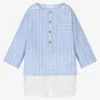 Laranjinha Boys Blue & White Stripe Shorts Set