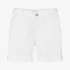 Laranjinha Boys White Cotton Shorts