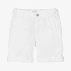 Laranjinha Boys White Cotton Shorts